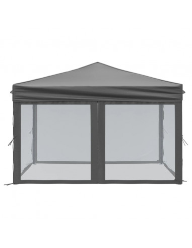 Tenda per Feste Pieghevole con Pareti Laterali Antracite 3x3 m