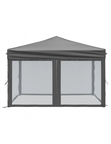 Tenda per Feste Pieghevole con Pareti Laterali Antracite 3x3 m