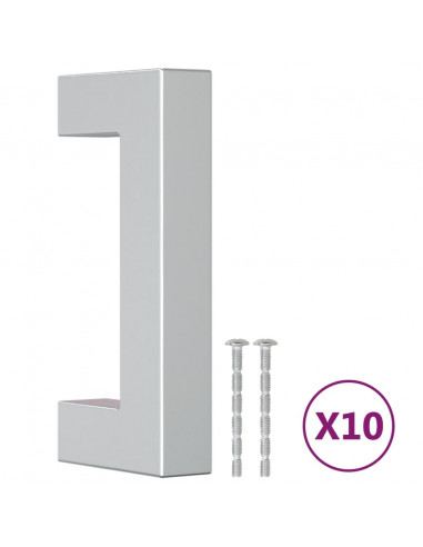 Maniglie per Mobili 10pz Argento 64mm in Acciaio Inox