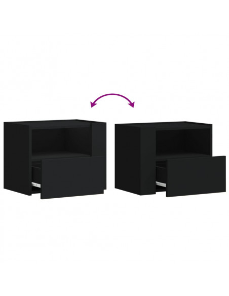 Comodini a Muro 2 pz Nero 45x30x35 cm