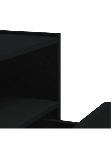 Comodini a Muro 2 pz Nero 45x30x35 cm