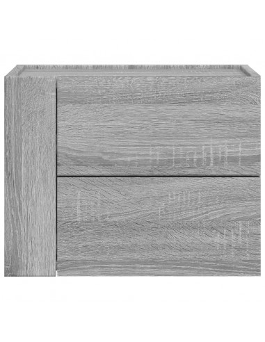 Comodino a Muro Grigio Sonoma 45x30x35 cm
