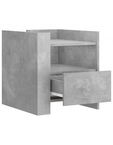Comodino Grigio Cemento 45x50x50 cm in Truciolato