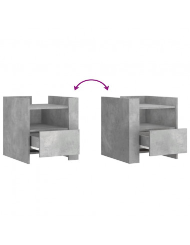 Comodino Grigio Cemento 45x50x50 cm in Truciolato