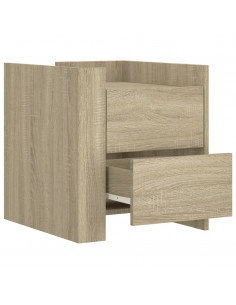 Comodino Rovere Sonoma 45x50x50 cm in Legno Multistrato 2