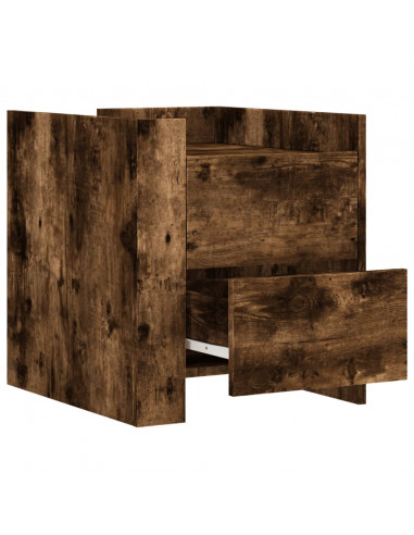 Comodino Rovere Fumo 45x50x50 cm in Truciolato