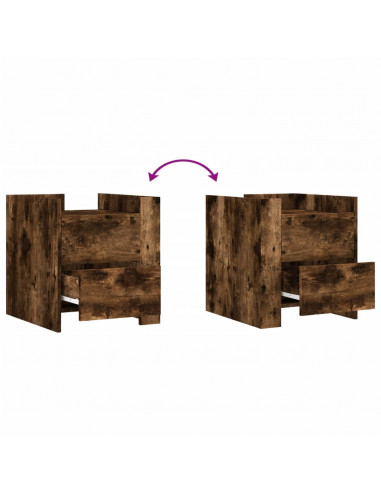 Comodino Rovere Fumo 45x50x50 cm in Truciolato