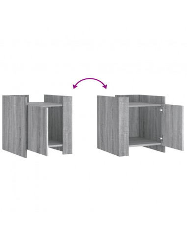 Comodino Grigio Sonoma 45x50x50 cm in Truciolato