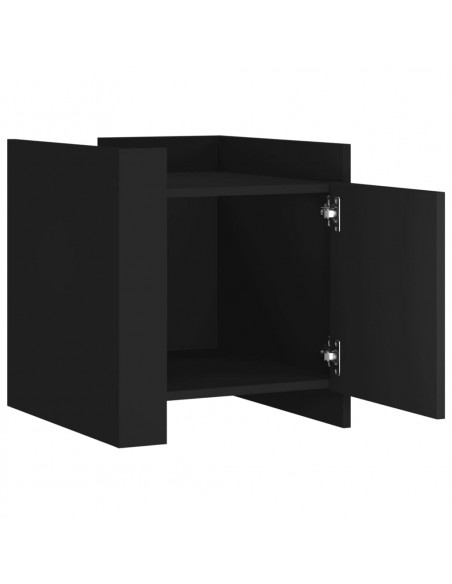 Comodino Nero 45x50x50 cm in Legno Multistrato