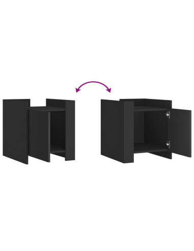 Comodino Nero 45x50x50 cm in Legno Multistrato