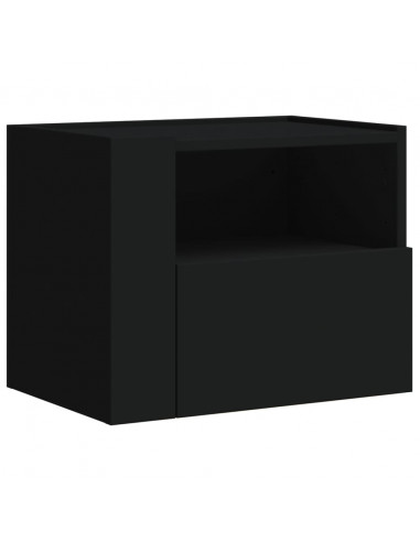 Comodino a Muro Nero 45x30x35 cm