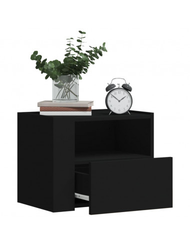 Comodino a Muro Nero 45x30x35 cm
