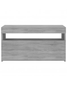 Mobile Porta TV con Luci LED Grigio Sonoma 75x35x40 cm 2