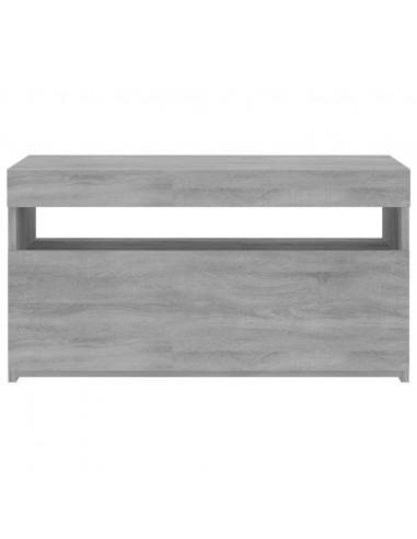 Mobile Porta TV con Luci LED Grigio Sonoma 75x35x40 cm