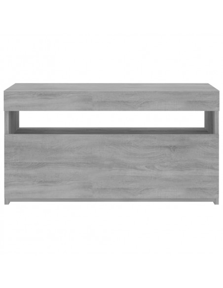 Mobile Porta TV con Luci LED Grigio Sonoma 75x35x40 cm