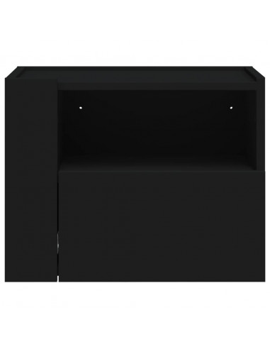 Comodino a Muro Nero 45x30x35 cm
