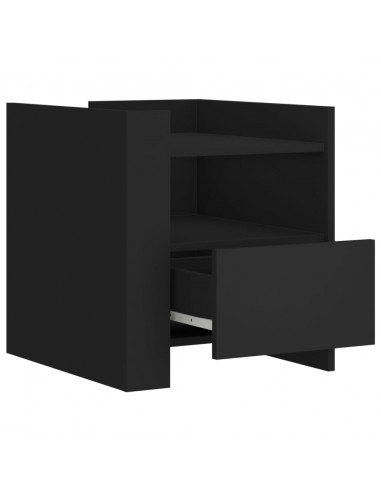 Comodino Nero 45x50x50 cm in Truciolato