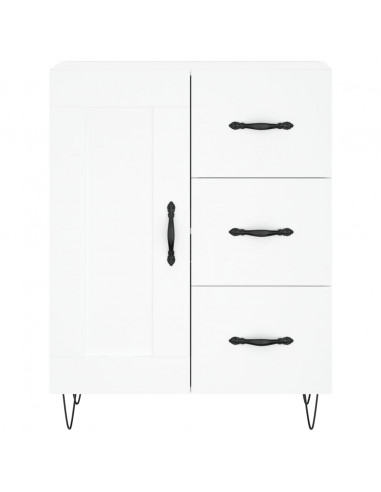 Credenza Bianca 69,5x34x180 cm in Legno Multistrato