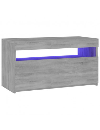 Mobile Porta TV con Luci LED Grigio Sonoma 75x35x40 cm