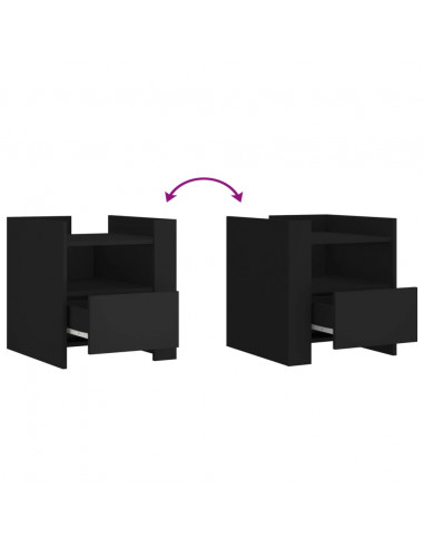 Comodino Nero 45x50x50 cm in Truciolato