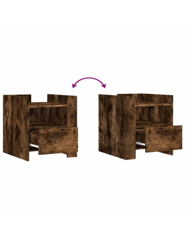 Comodino Rovere Fumo 45x50x50 cm in Truciolato