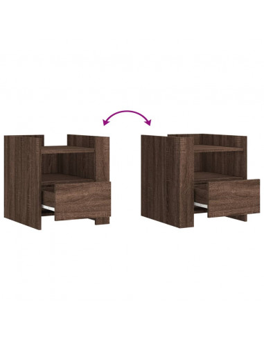 Comodino Rovere Marrone 45x50x50 cm in Truciolato