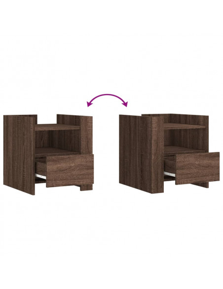 Comodino Rovere Marrone 45x50x50 cm in Truciolato