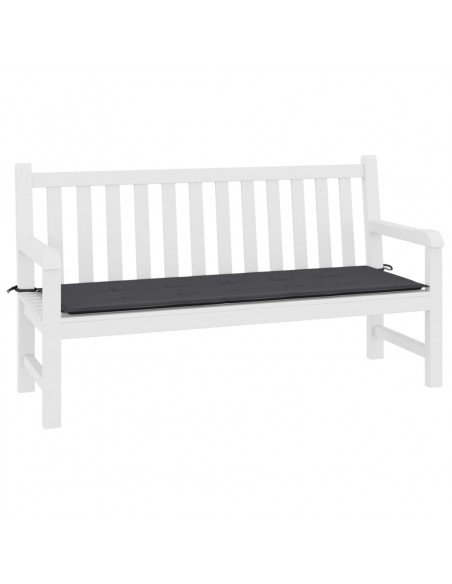 Cuscino per Panca Antracite 200x50x3 cm in Tessuto Oxford