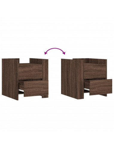 Comodino Rovere Marrone 45x50x50 cm in Truciolato