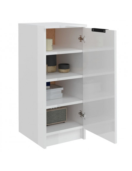 Scarpiera Bianco Lucido 30x35x70 cm in Legno Multistrato