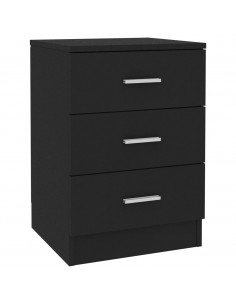 Comodino Nero 38x35x56 cm in Legno Multistrato 2