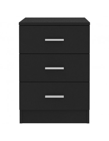 Comodino Nero 38x35x56 cm in Legno Multistrato