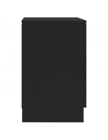 Comodino Nero 38x35x56 cm in Legno Multistrato