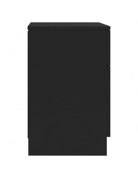 Comodino Nero 38x35x56 cm in Legno Multistrato