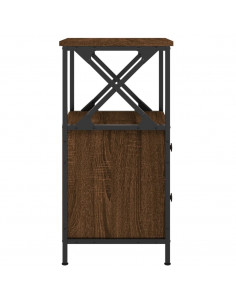 Comodino Rovere Marrone 34x35,5x70 cm in Legno Multistrato 2