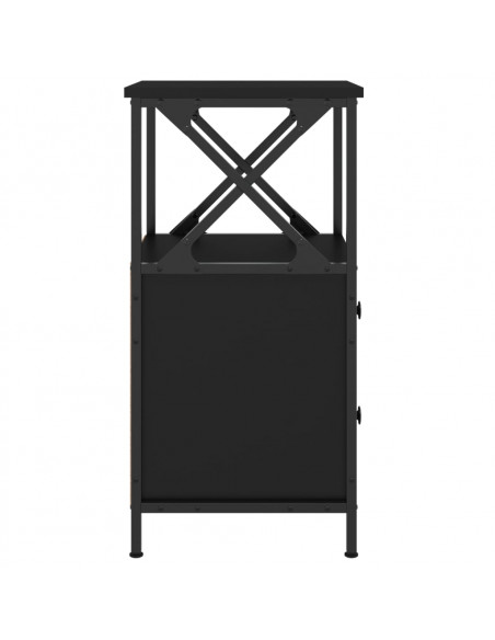 Comodino Nero 34x35,5x70 cm in Legno Multistrato