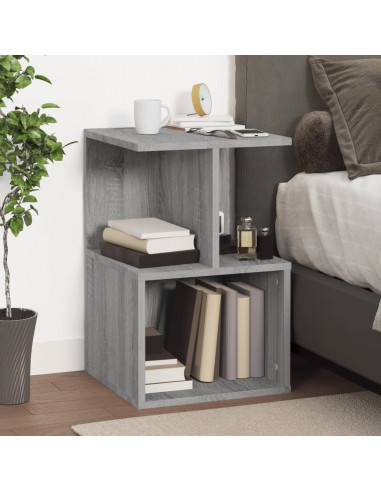 Comodini 2 pz Grigio Sonoma 35x35x55 cm in Legno Multistrato