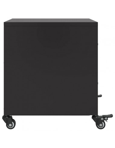 Comodino Nero 36x39x43,5 cm in Acciaio