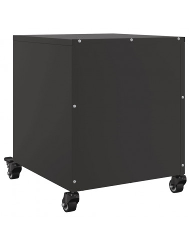 Comodino Nero 36x39x43,5 cm in Acciaio