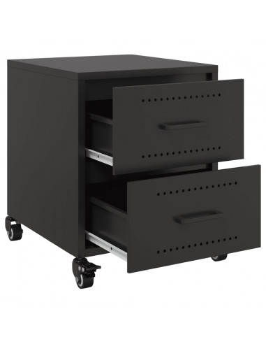 Comodino Nero 36x39x43,5 cm in Acciaio