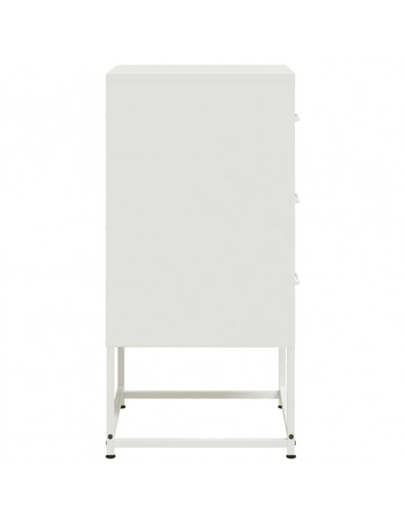 Comodino Bianco 36x39x78 cm in Acciaio