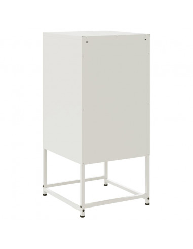 Comodino Bianco 36x39x78 cm in Acciaio