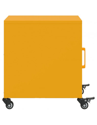 Comodini 2 pz Giallo Senape 36x39x43,5 cm in Acciaio