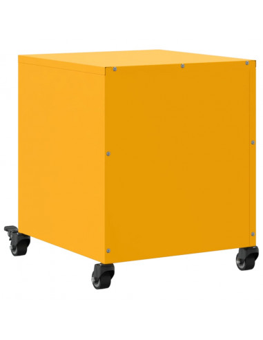 Comodini 2 pz Giallo Senape 36x39x43,5 cm in Acciaio