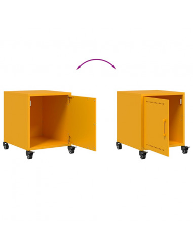 Comodini 2 pz Giallo Senape 36x39x43,5 cm in Acciaio