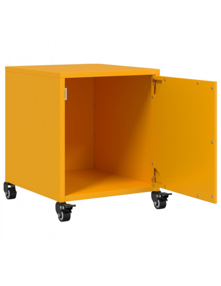Comodini 2 pz Giallo Senape 36x39x43,5 cm in Acciaio