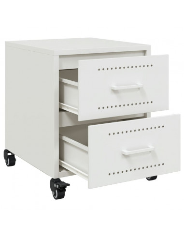 Comodini 2 pz Bianchi 36x39x43,5 cm in Acciaio