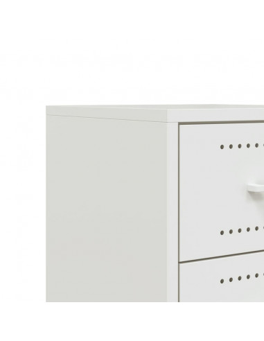 Comodini 2 pz Bianchi 36x39x43,5 cm in Acciaio