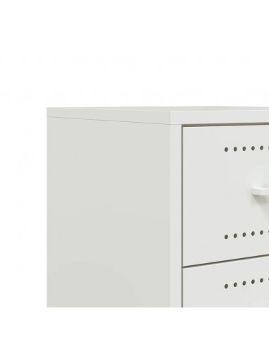 Comodino Bianco 36x39x43,5 cm in Acciaio