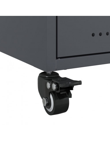 Comodino Antracite 36x39x43,5 cm in Acciaio